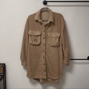 Tan Oversized Shacket